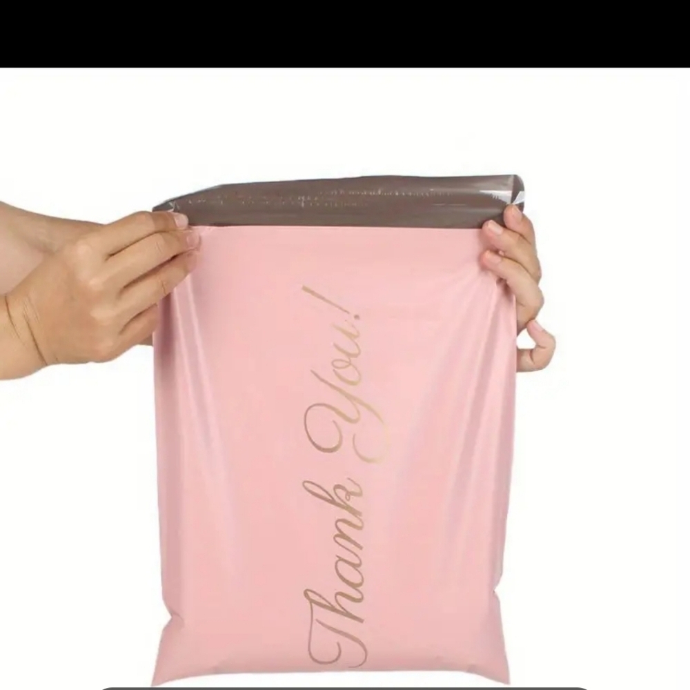 NEW PINK THANK YOU POLYMAILER BAGS. 6 X 9 QTY 25 Hp🔥🔥🔥🔥 - Picture 3 of 4